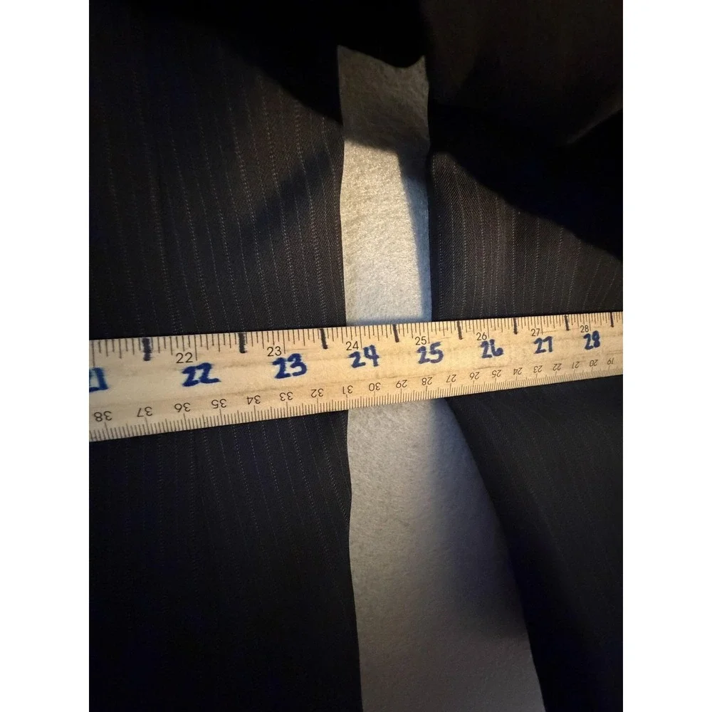 Joseph & Feiss Suit Mens 48L 46x30 Gray Wool Stripe 2 Piece Jacket Pants Formal